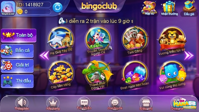 Game bắn cá bingo với đa dạng trò chơi phong phú