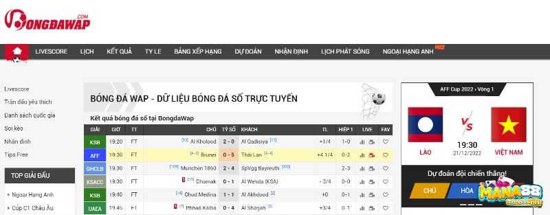 Bongda wep - Trang cung cấp dữ liệu bóng đá chuẩn xác