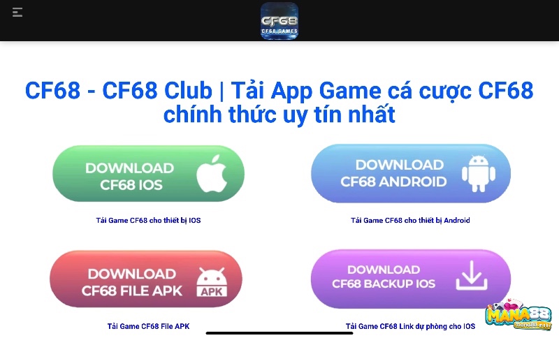 CF68.GAMES là Website chính thức của thương hiệu CF68