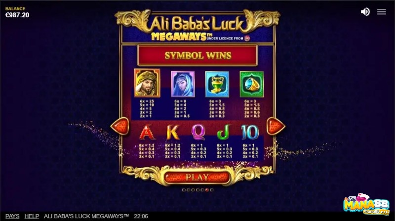 Một phần khác của Ali Baba's Luck Power Reels Maxsymbols bao gồm các biểu tượng