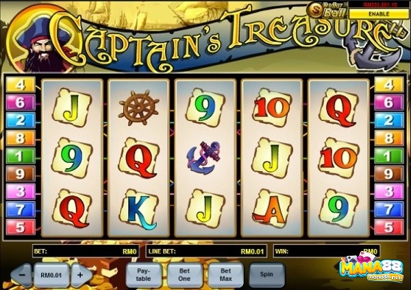 Tổng quan về slot game Captaion's Treasure đầy lôi cuốn