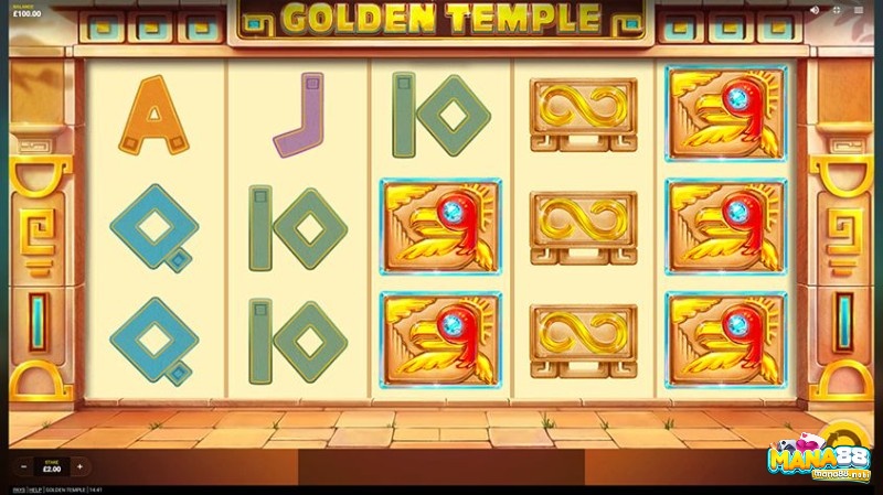 Giao diện chính của trò chơi Golden Temple slot
