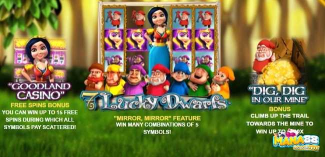 7 Lucky Dwarfs nhà Leader Games được ra mắt vào 2012 với RTP 95,31%