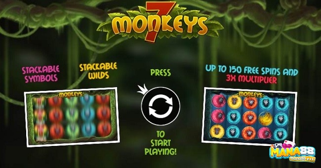 7 Monkeys cung cấp nhiều tính năng như Stackable Wild, free spin,…