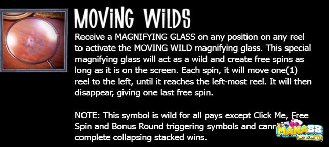 Khởi động free spin với biểu tượng Wild bằng tính năng Moving Wild