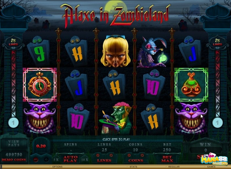 Alaxe in Zombie land có ba biểu tượng scatter là đồng hồ, bình thuốc và chìa khóa