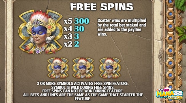 Người chơi có thể nhận tối đa 25 vòng quay miễn phí khi đạt được 5 biểu tượng Scatter