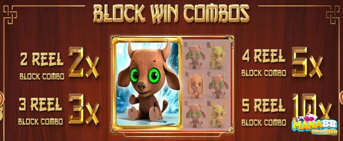Block Win Combos mang lại hệ số nhân thưởng hấp dẫn