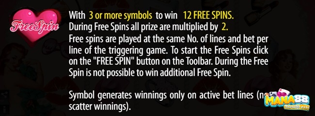 Ít nhất 3 trái tim hồng Free Spins trao thưởng 12 vòng quay miễn phí