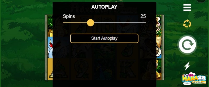 Nút tự động phát hiển thị các tùy chọn tự động phát của người chơi