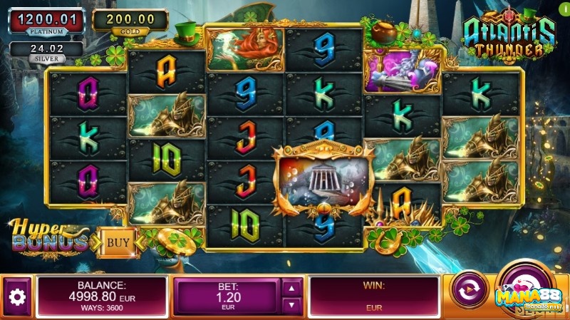 Slot game này có cốt truyện tập trung vào cuộc phiêu lưu khám phá thành phố Atlantis cổ đại.