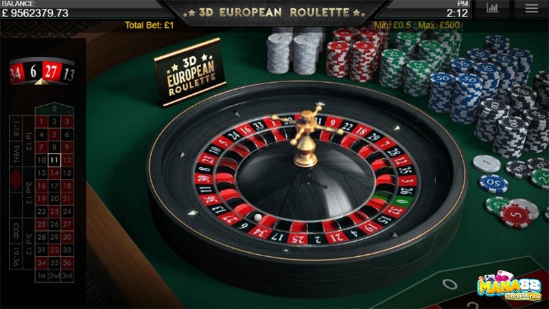 Giới thiệu trò chơi 3D European Roulette độc đáo và hấp dẫn