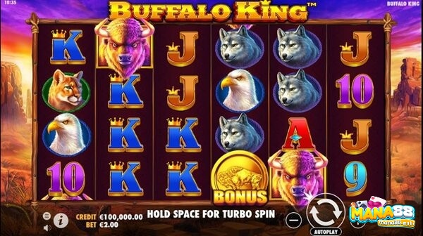 Số lượng free spin trong Buffalo King lên đến 100 